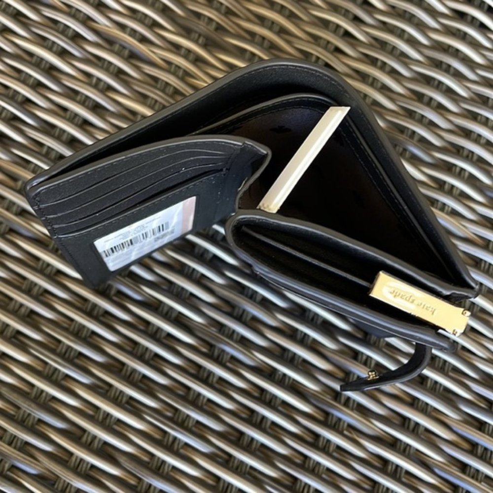 Kate Spade Madison Medium Compact Bifold Wallet Black NWT - Picture 9 of 15
